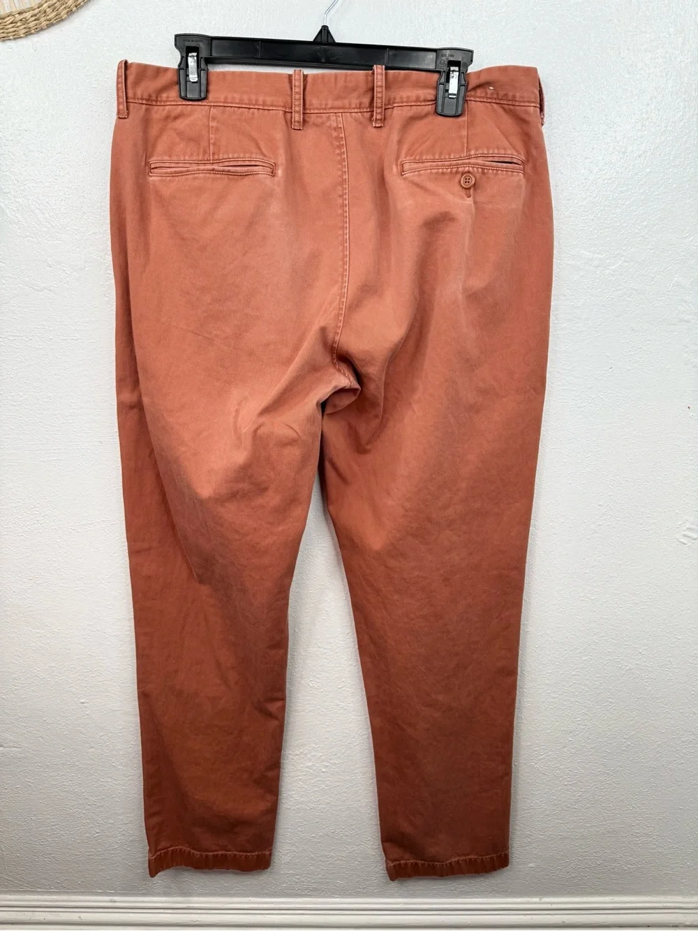 J.Crew Chino Pants Mens 34x34 Salmon Rust Orange Straight Leg Flat Front